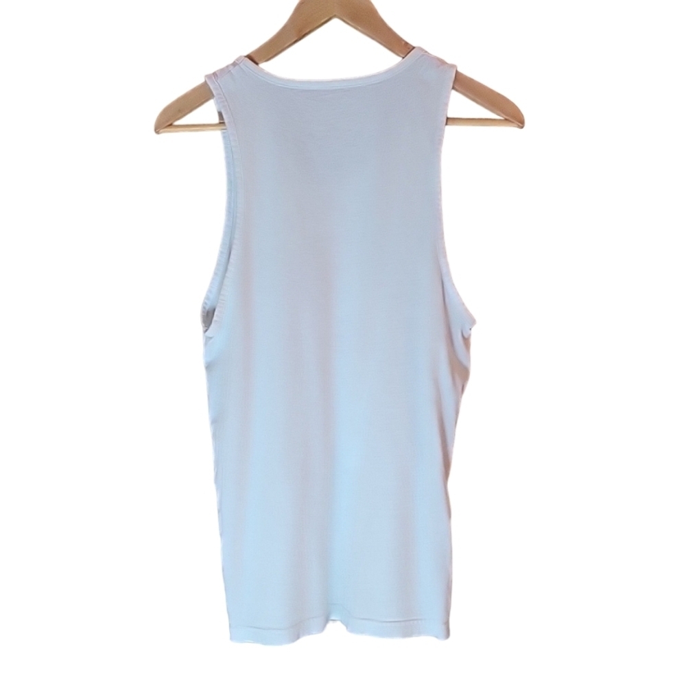 The Simpsons Duff Beer Distressed White Tank Top, Size Small - Picture 3 of 5